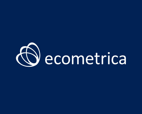 ecometrica logo on blue 01 v2