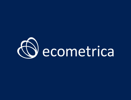 ecometrica logo on blue 01 v2